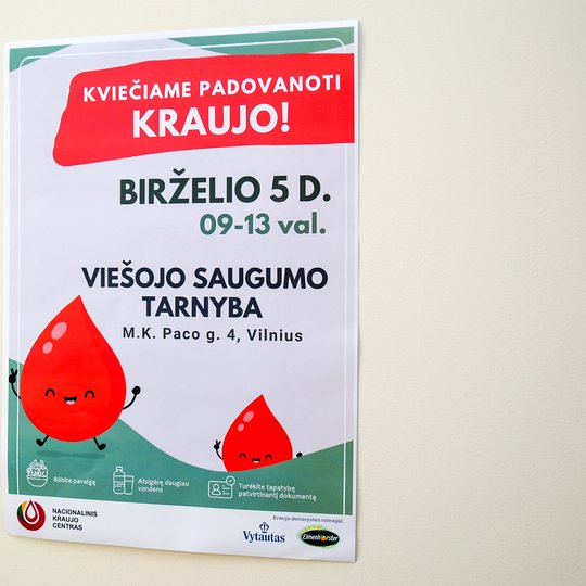 Kraujo donorystė Viešojo saugumo tarnyboje