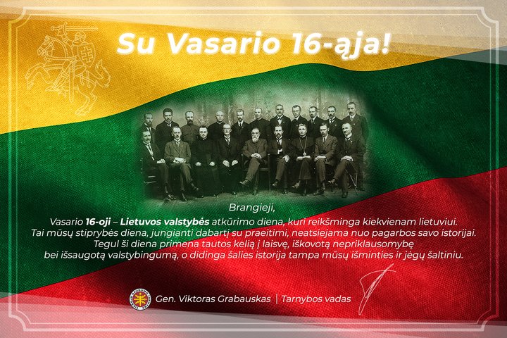 Vasario 16-oji – Lietuvos valstybės atkūrimo diena